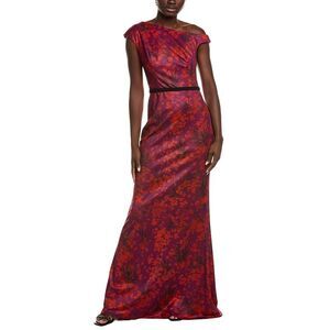 Rene Ruiz Womens  Printed Fit & Flare Gown, Red